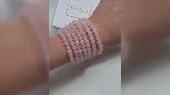 Браслет розовый кварц 6 мм Von Keib