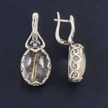 Серьги рутиловый кварц (серебро 925 проба)