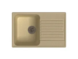 Мойка врезная с крылом GF-QUARZ (Z78) 74х48см, цвет бежевый, кварц
