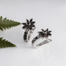 Серьги из серебра с раухтопазом (дымчатый кварц)