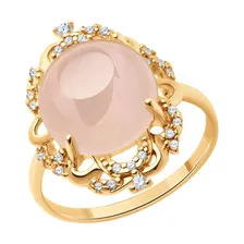 Кольцо из серебра р. 18 SOKOLOV 83010168, фианит/кварц