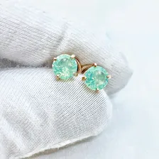 Серьги пуссеты зеленый кварц