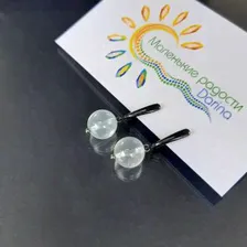 Серьги Кварц голубой 2,8 см