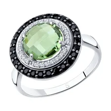 Кольцо из серебра р. 18 SOKOLOV 92011279, кварц искусственный/фианит