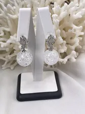 Серьги сахарный кварц.