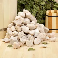 Камень Кварц Жаркий лед для бани обвалованный коробка 20 кг 60-90 мм