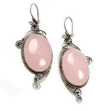 Серьги "Софья" розовый кварц
