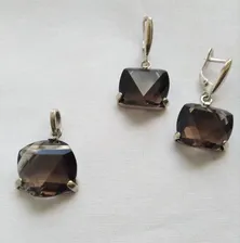 Серьги "Кернгорм" Дымчатый кварц