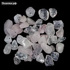 Натуральная бусина Розовый кварц 0008760 крошка 10 г.
